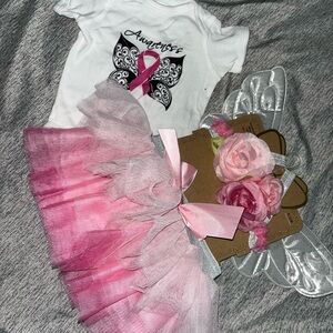 Pink and White Angel Outfit with Wings